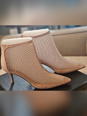 Charles By Charles David Rose Gold Mesh Ankle Boots